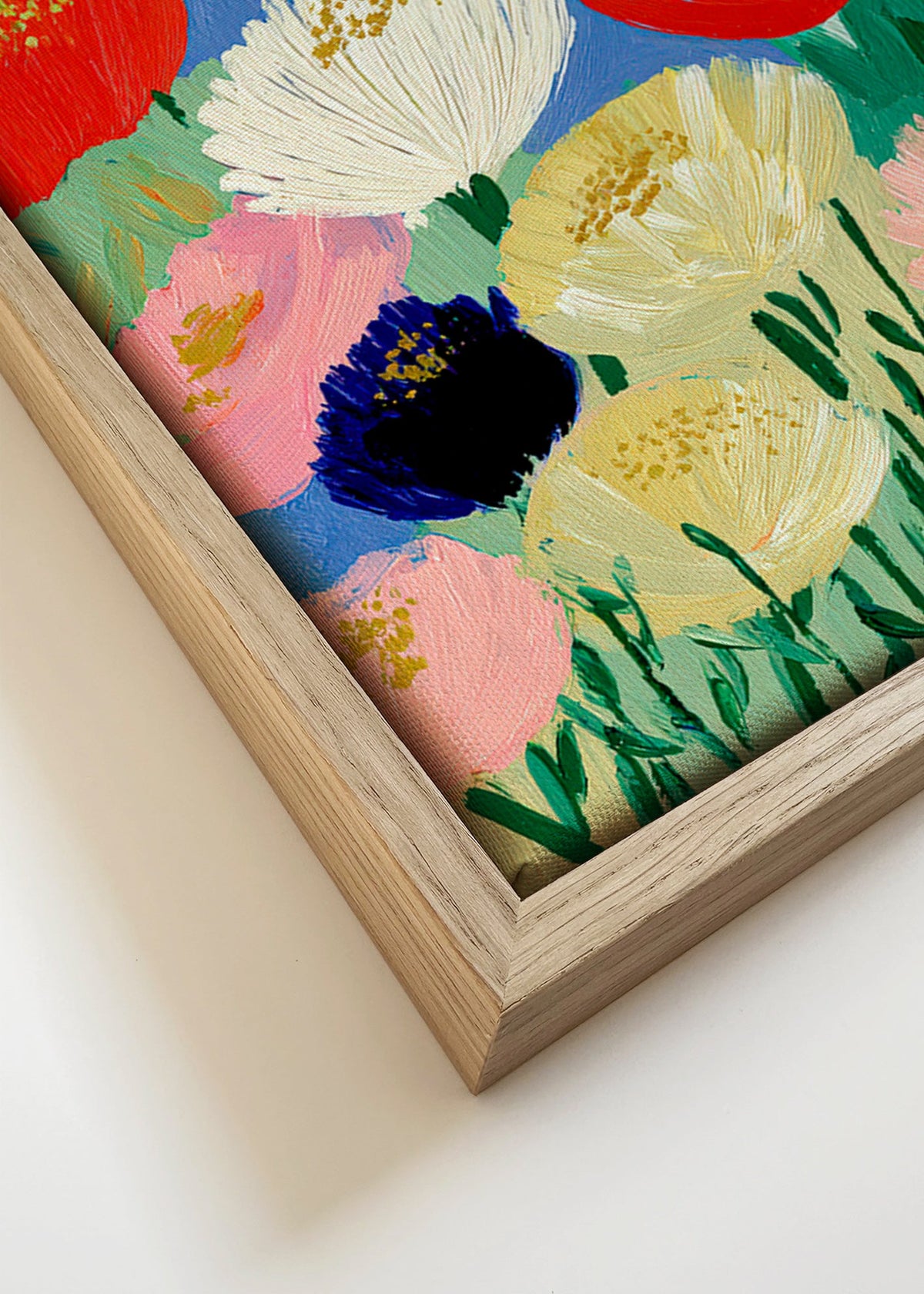 Stampa botanica con fiori a pennellate