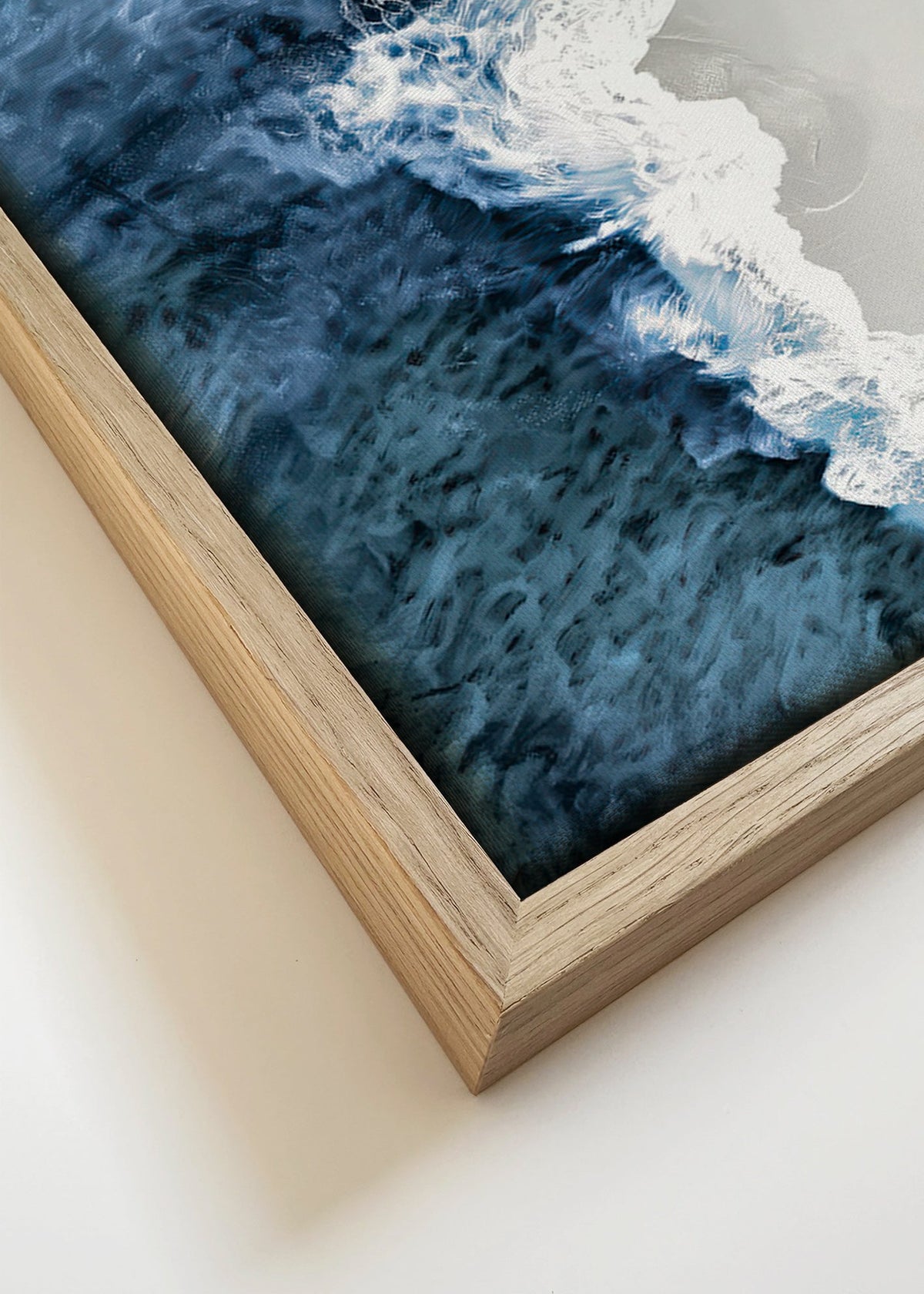 Cuadro de paisaje con onde aeree e schiuma grafica