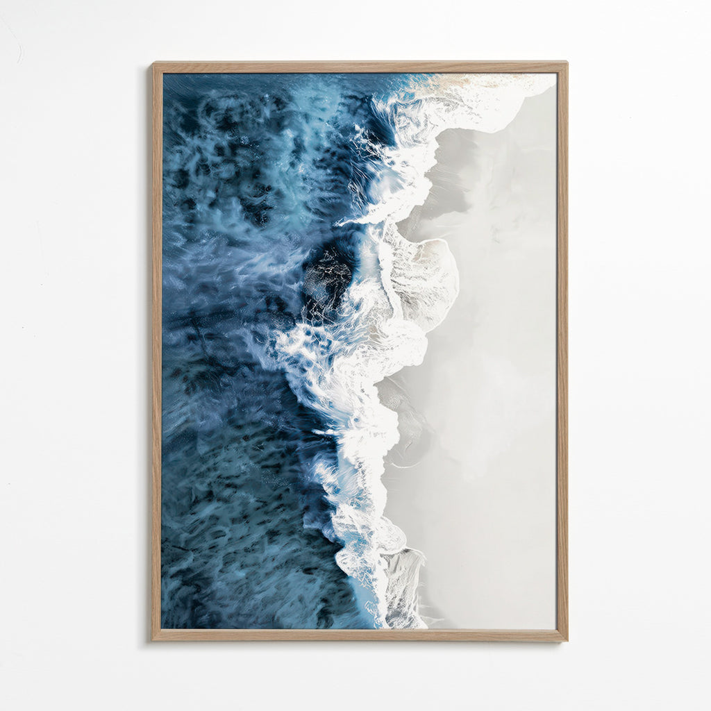 Cuadro de paisaje con onde aeree e schiuma grafica