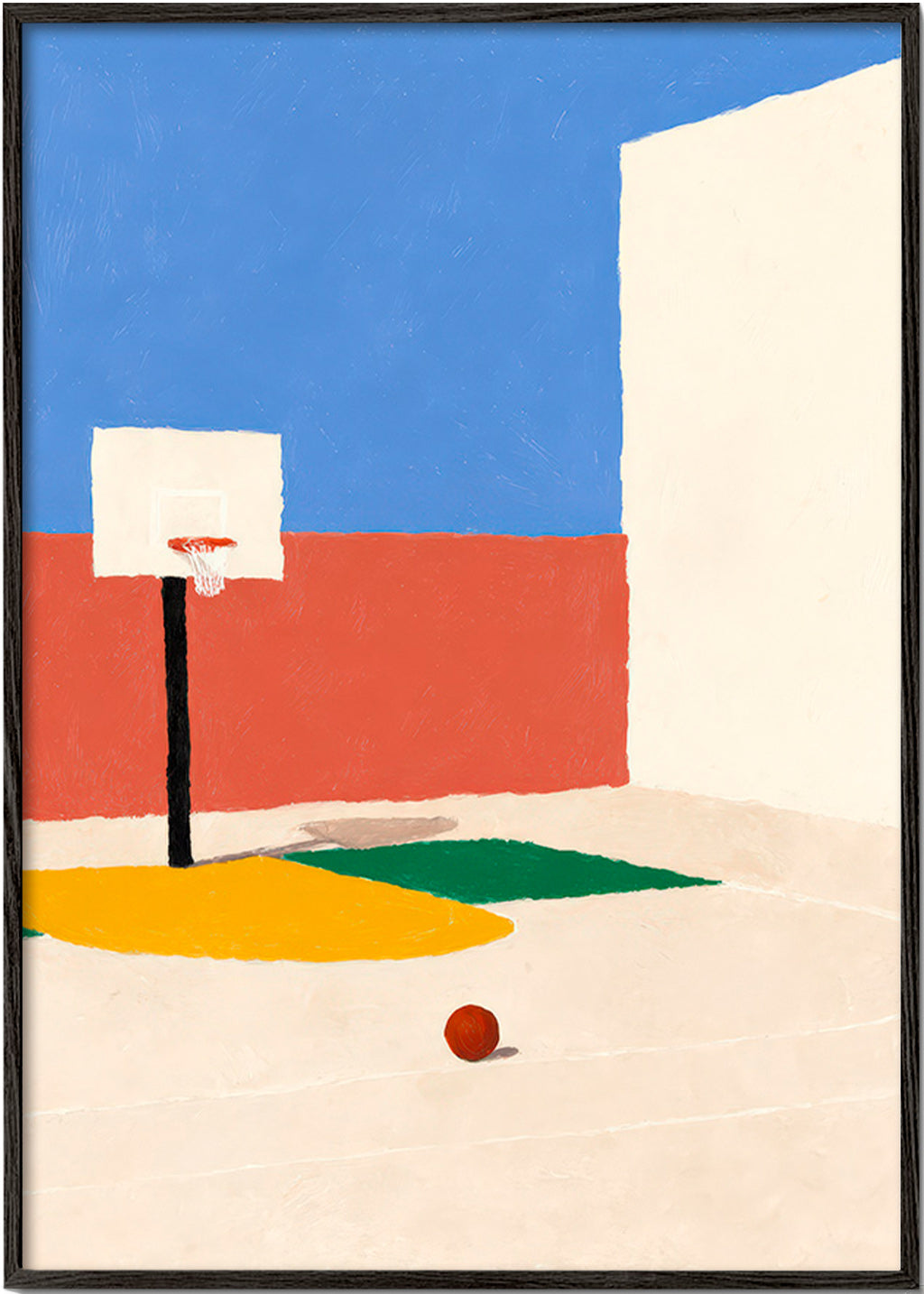 Arte sportiva: campo minimal con palla