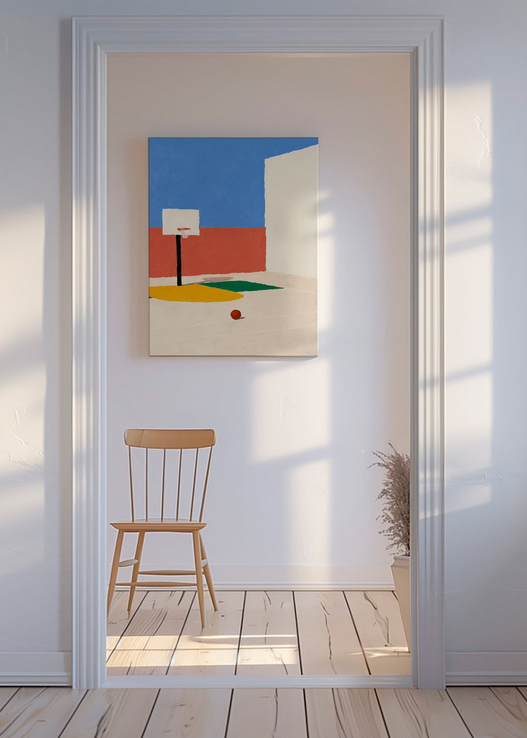 Arte sportiva: campo minimal con palla