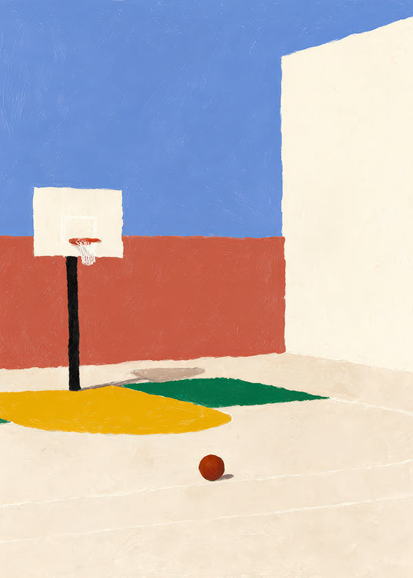 Arte sportiva: campo minimal con palla