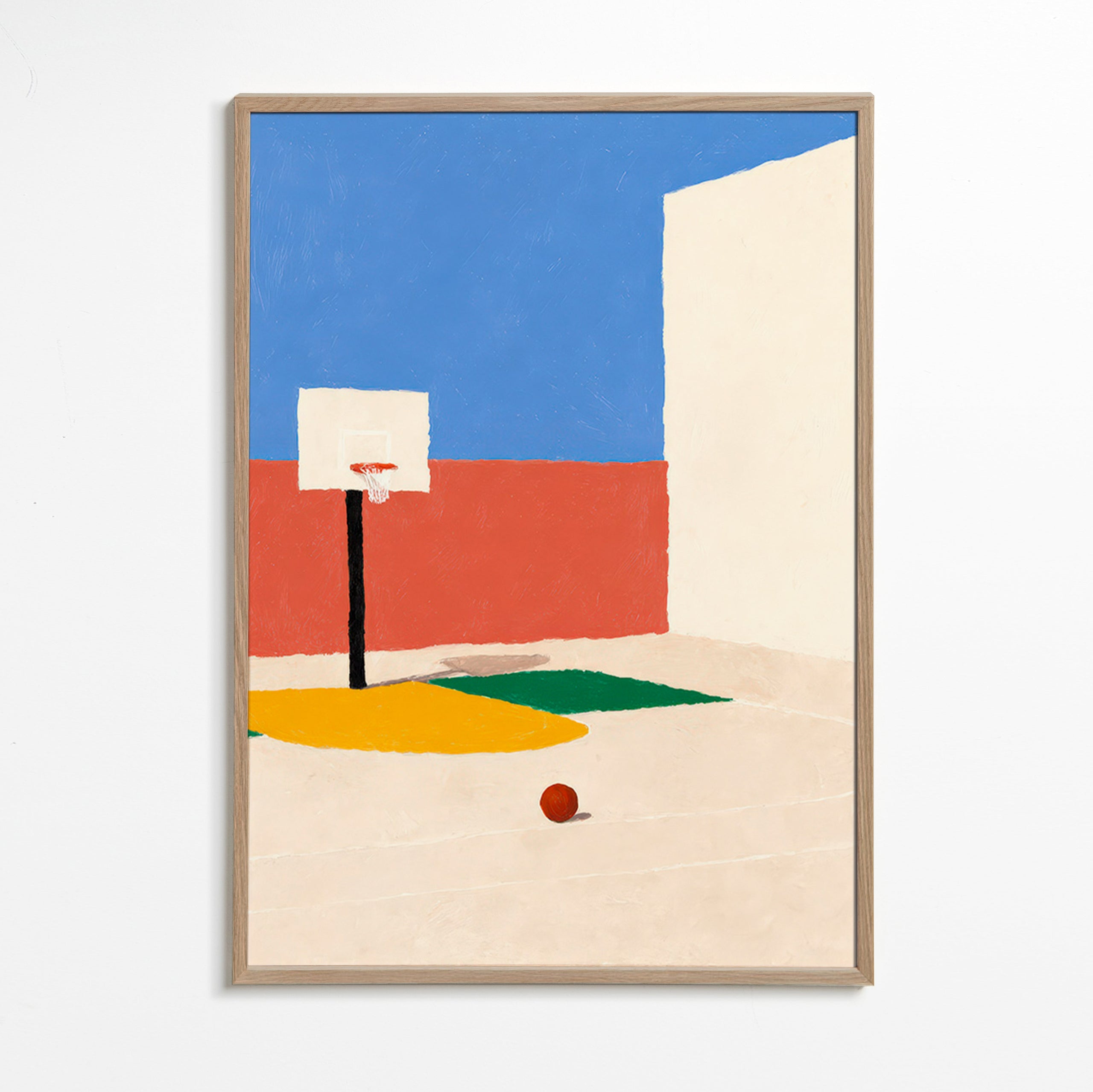Arte sportiva: campo minimal con palla