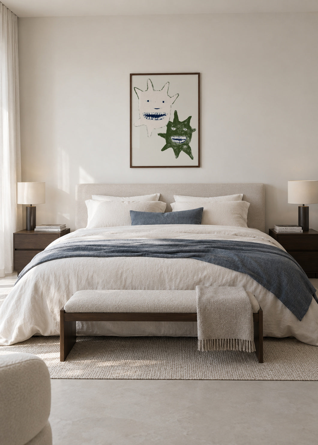 Twin Monsters - Framed poster in an interior