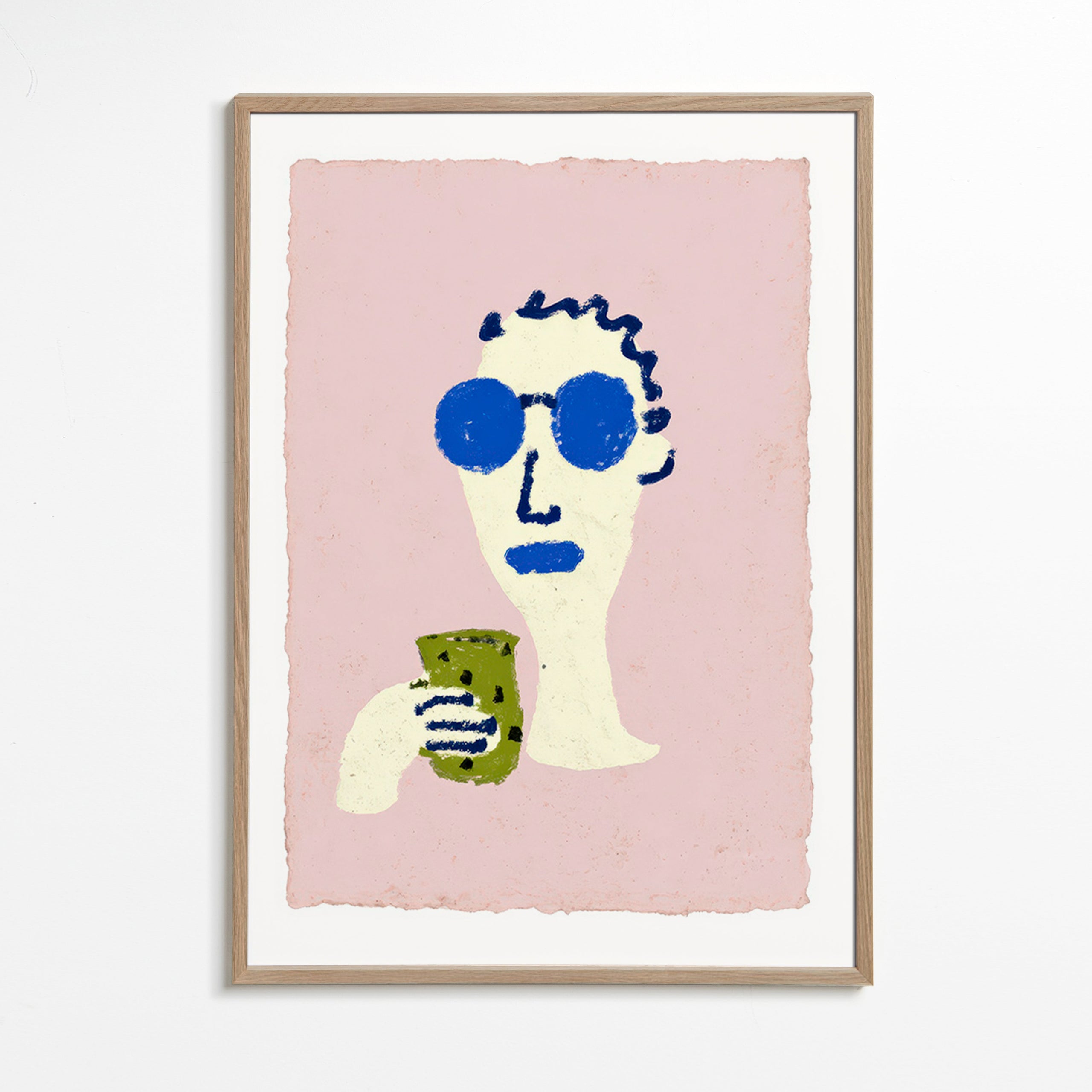 Illustrazione ritratto con occhiali blu