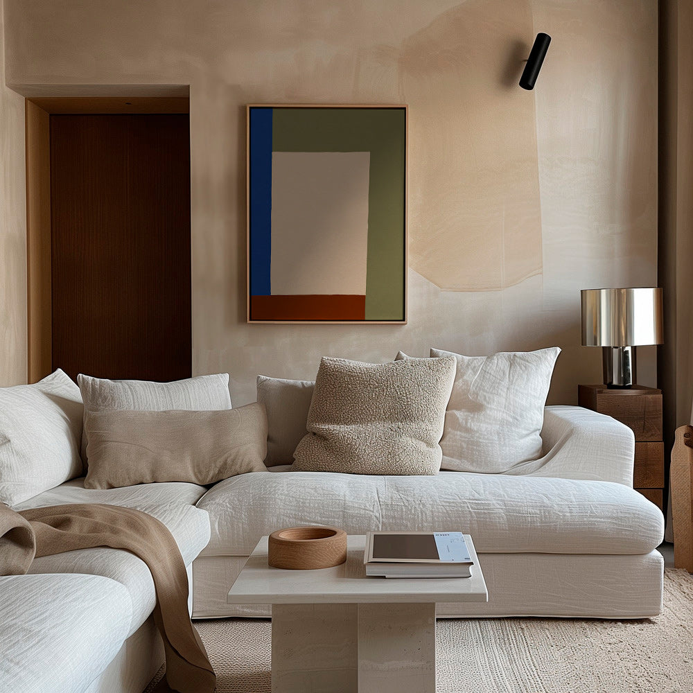 Quadro geometrico con rettangolo beige