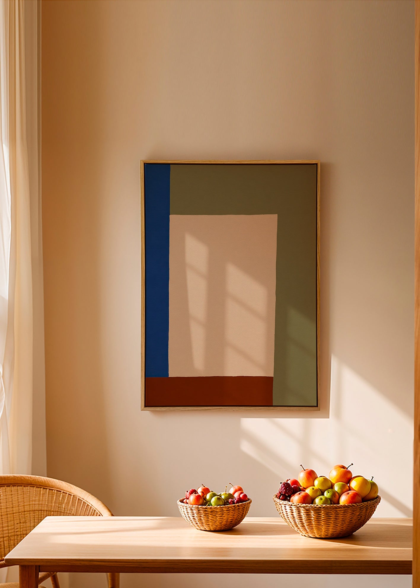 Quadro geometrico con rettangolo beige