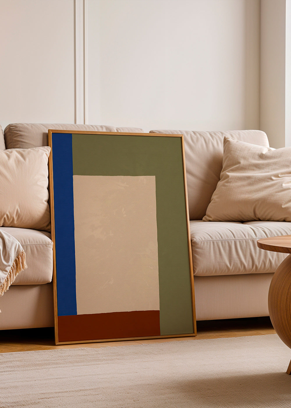 Quadro geometrico con rettangolo beige