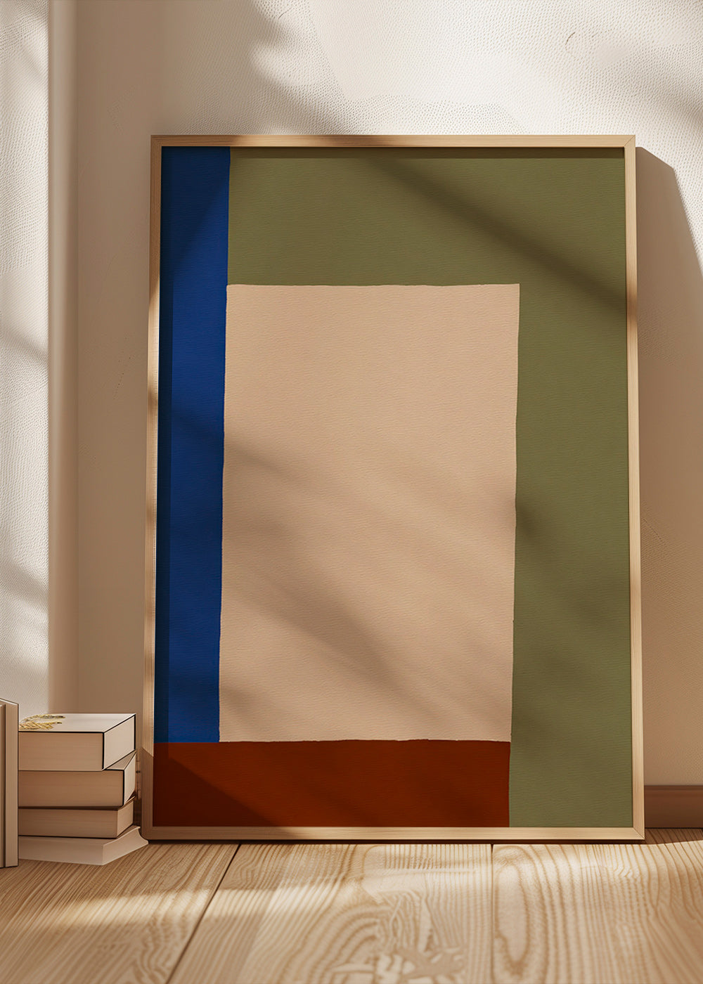 Quadro geometrico con rettangolo beige