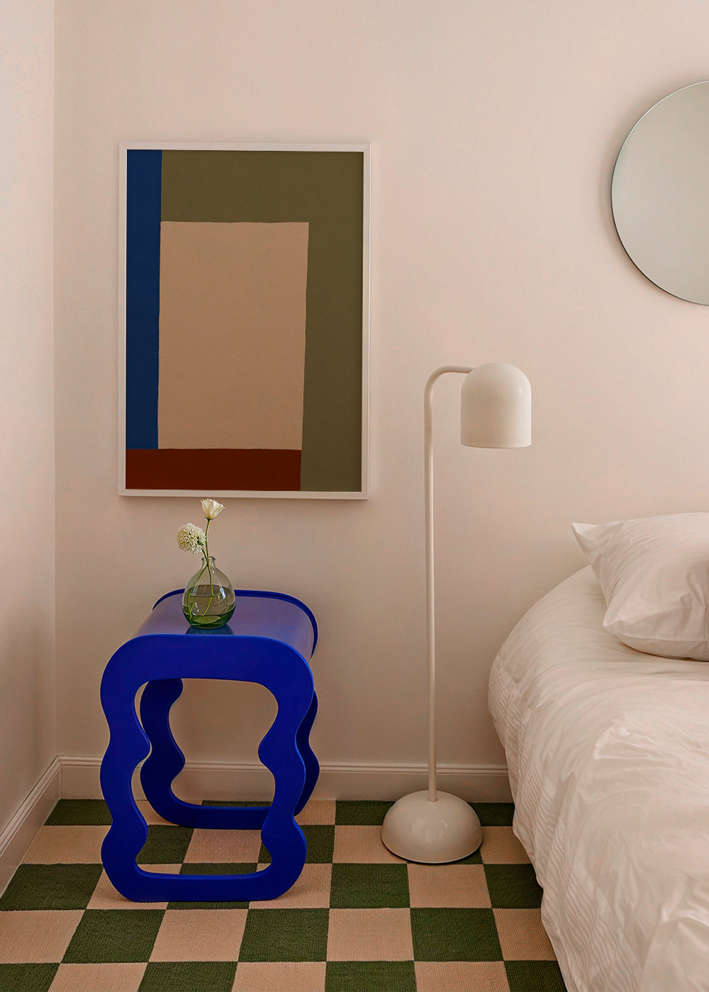 Quadro geometrico con rettangolo beige