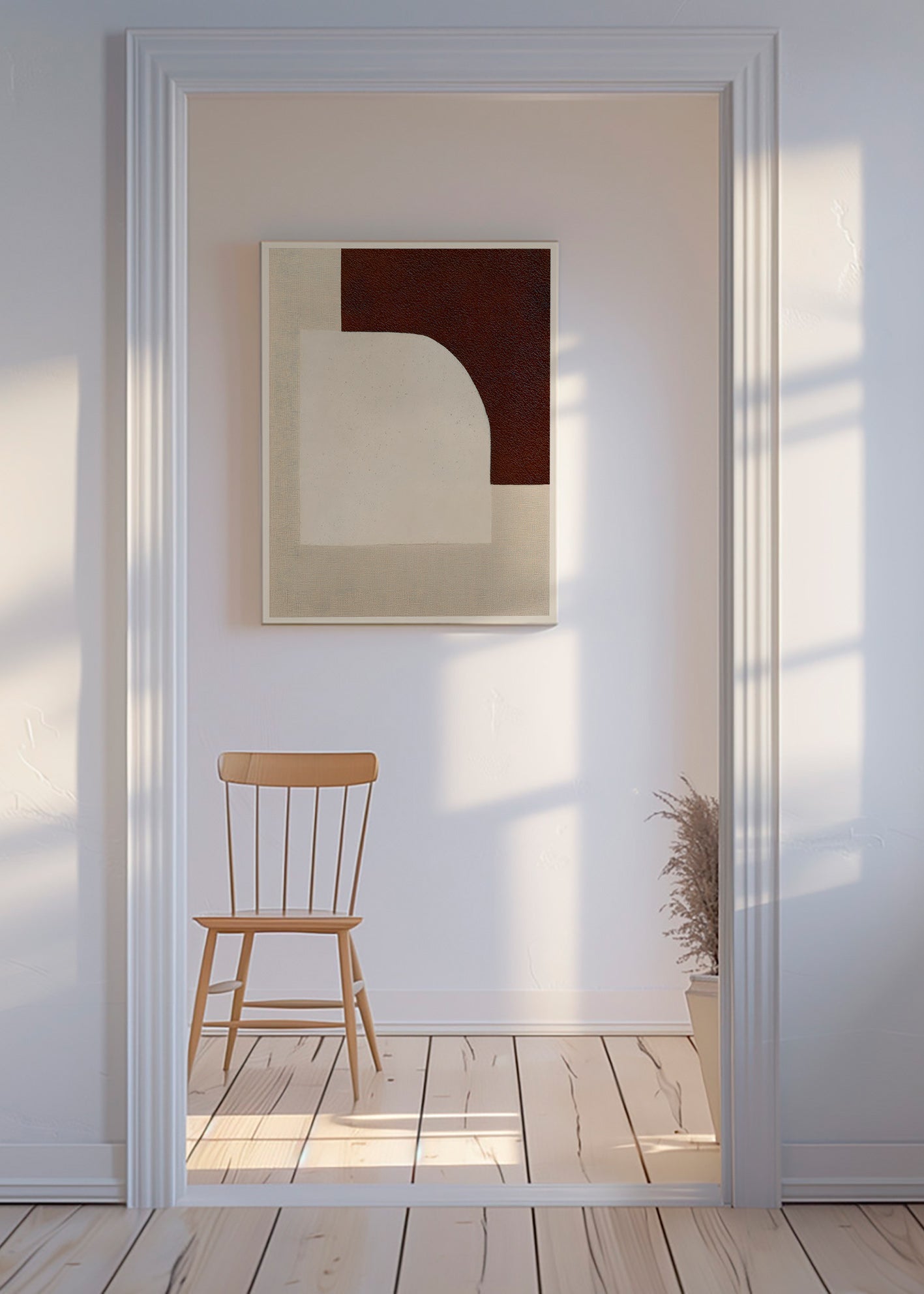 Quadro astratto ad arco con trama