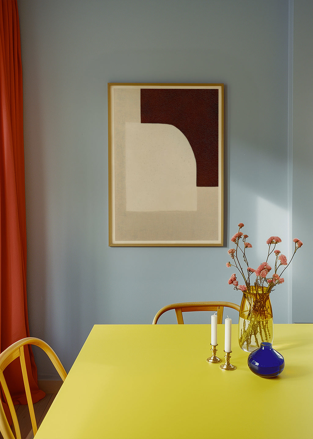 Quadro astratto ad arco con trama