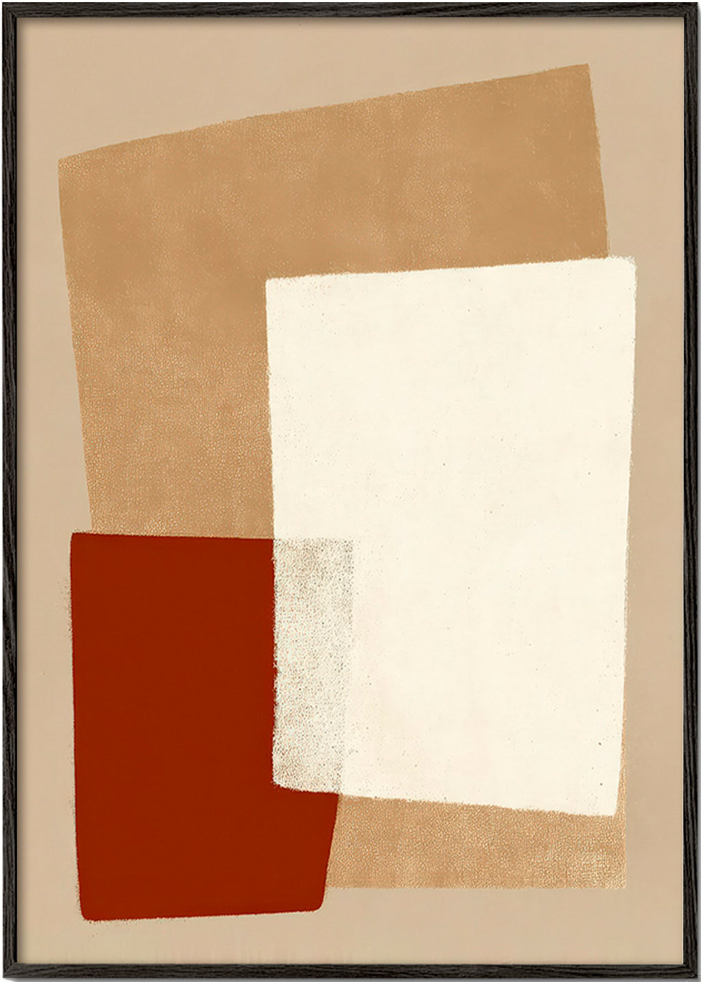 Quadro geometrico con blocchi di toni terra