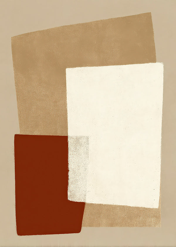 Quadro geometrico con blocchi di toni terra