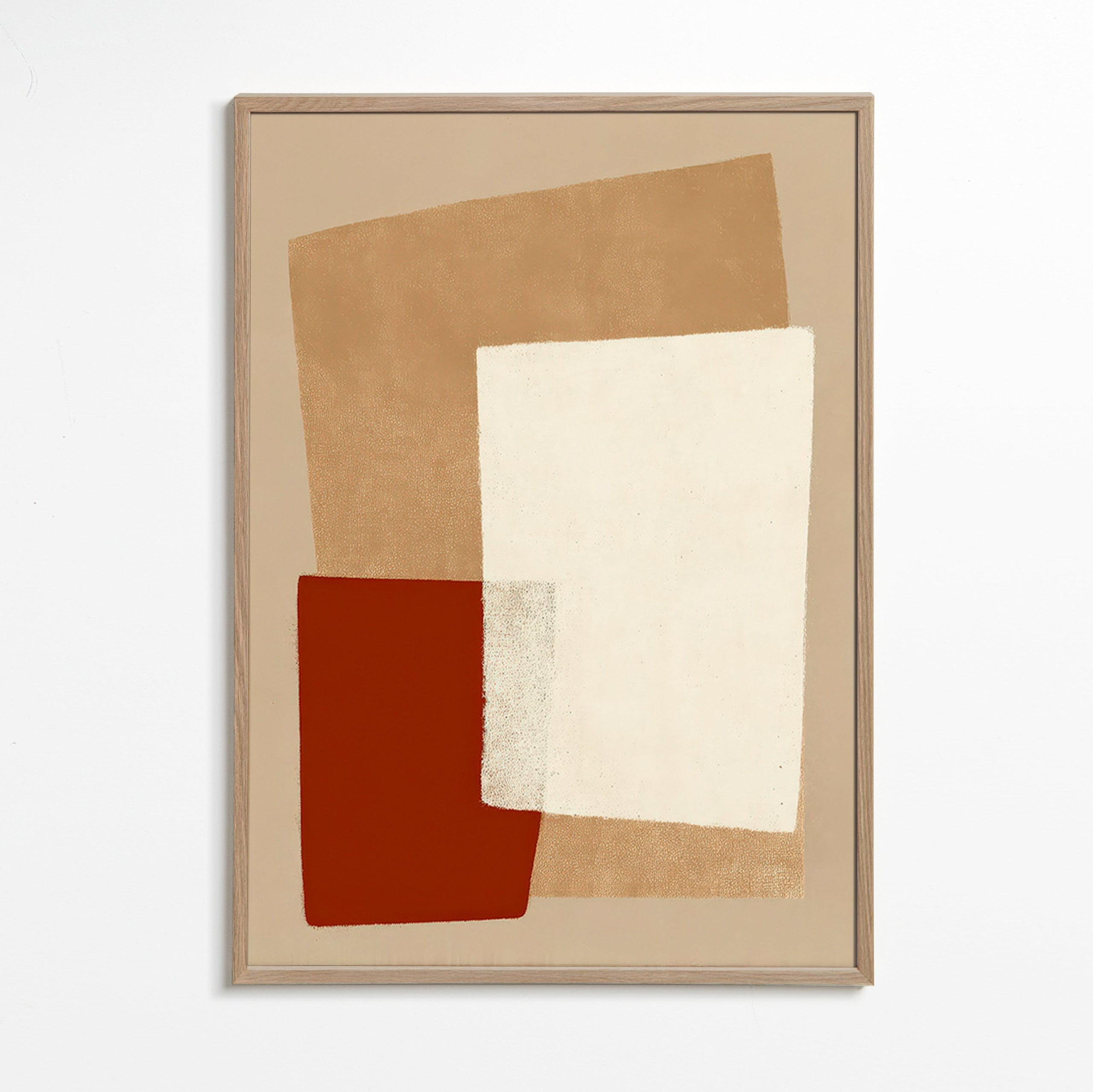 Quadro geometrico con blocchi di toni terra