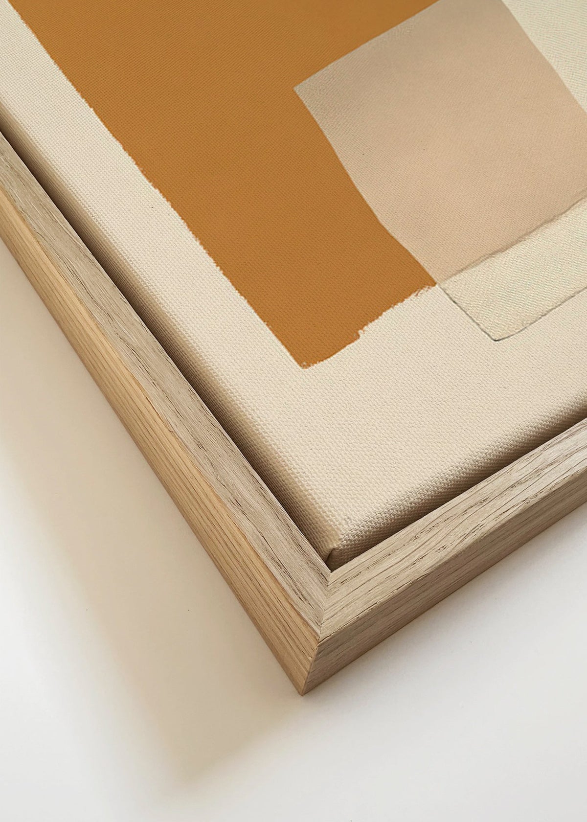Quadro astratto a strati ocra
