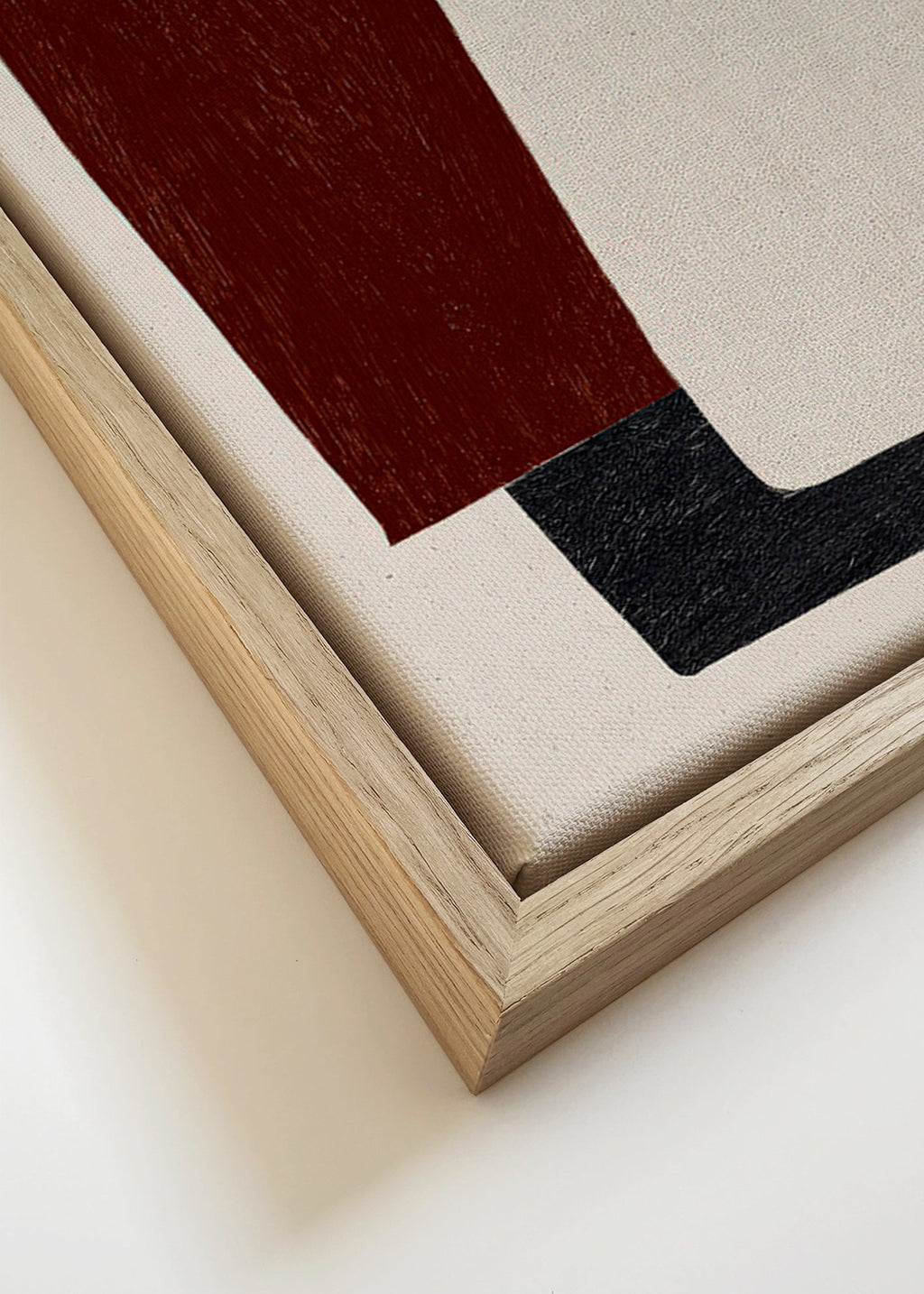 Quadro geometrico con forme bordeaux sovrapposte
