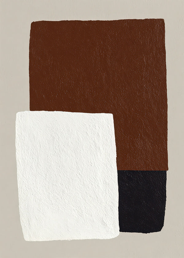 Design minimal con blocchi marrone e bianco