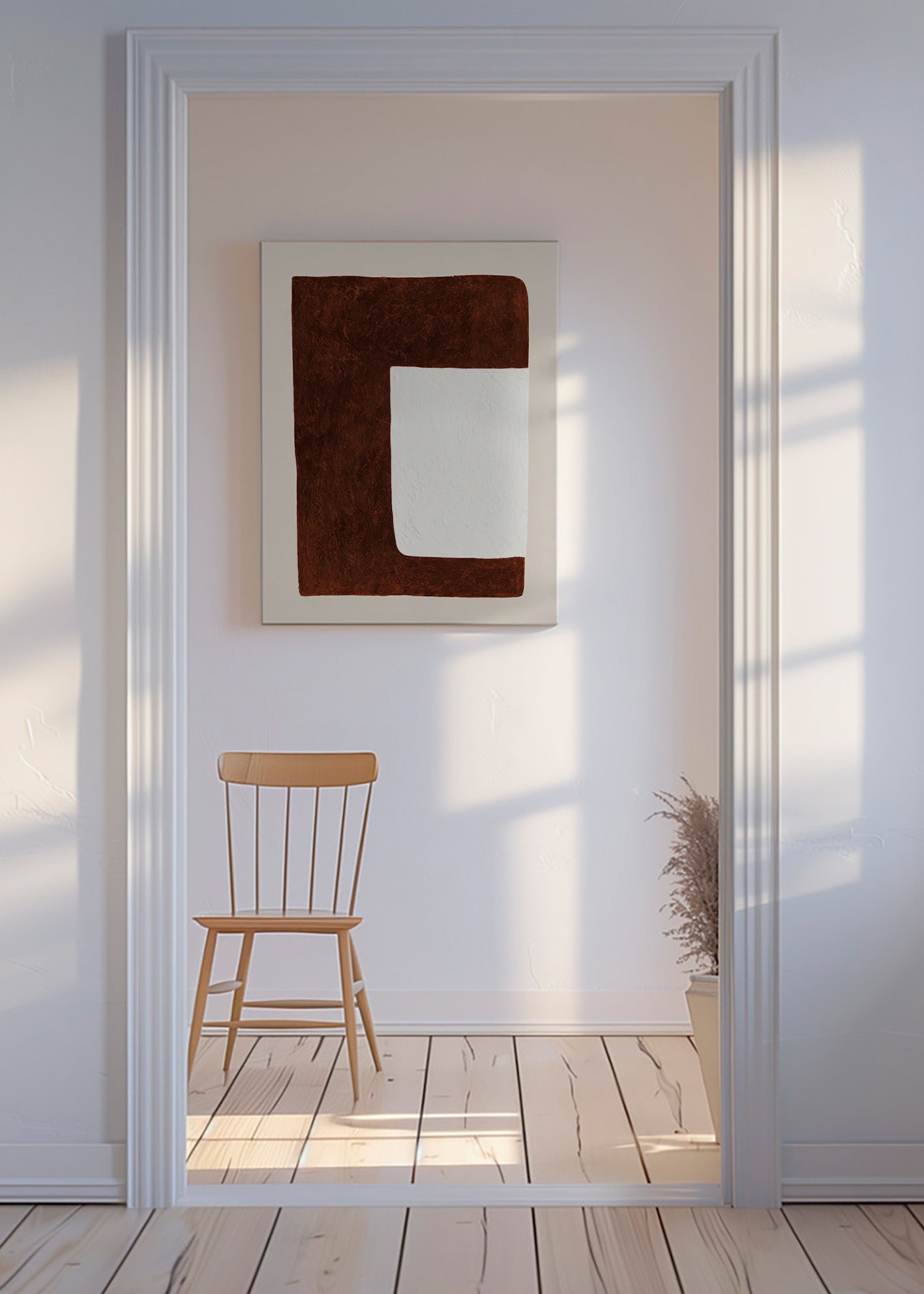 Quadro astratto: Forma cioccolato minimal