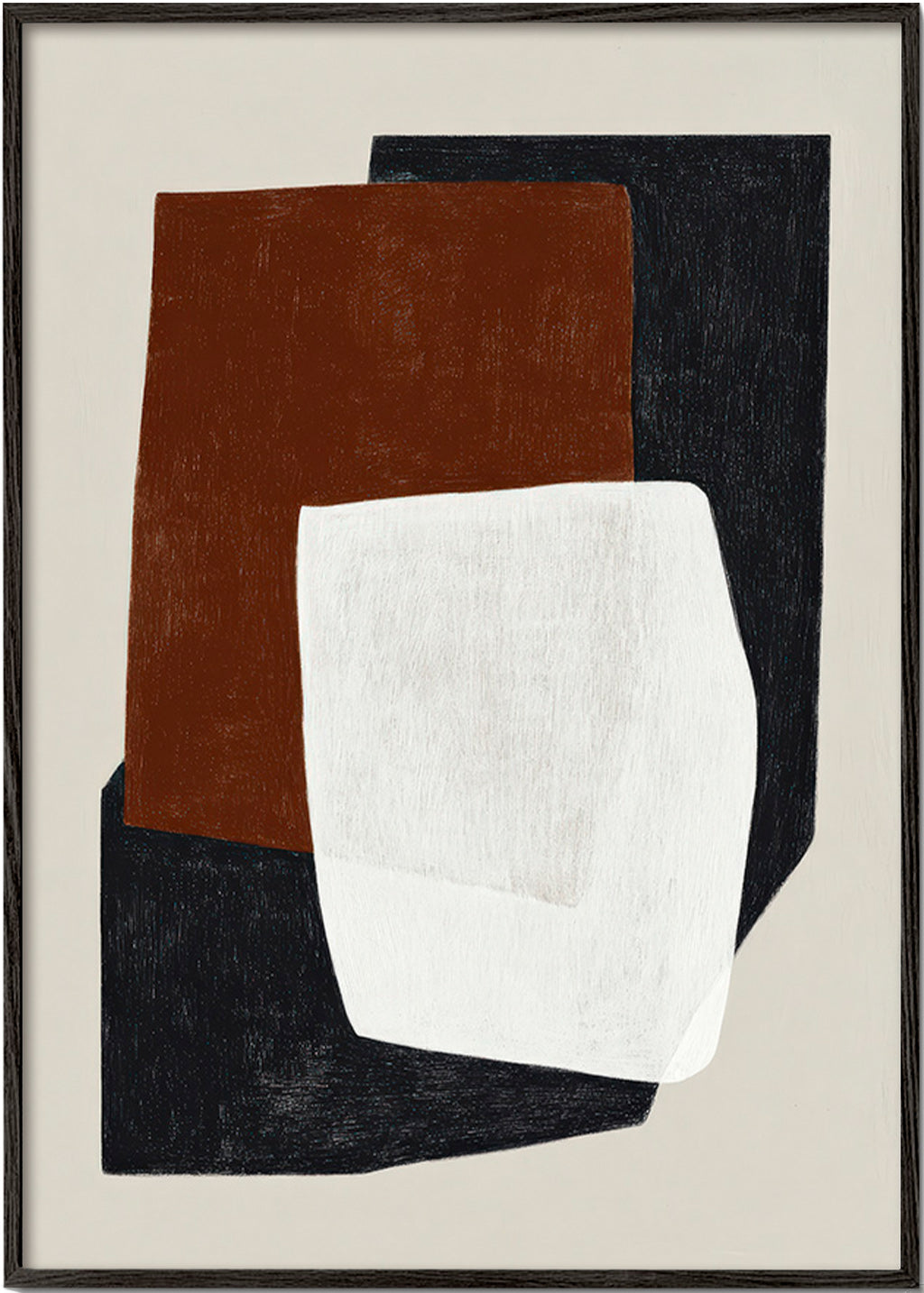 Quadro geometrico con blocchi in toni terra