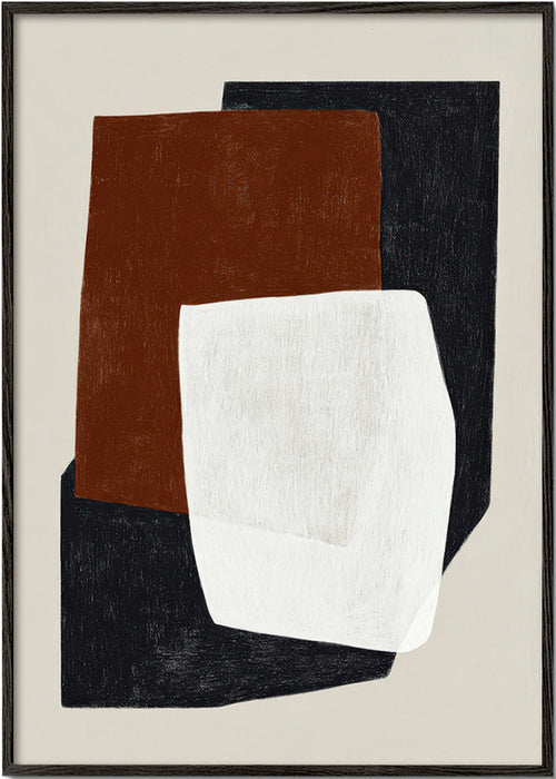 Quadro geometrico con blocchi in toni terra