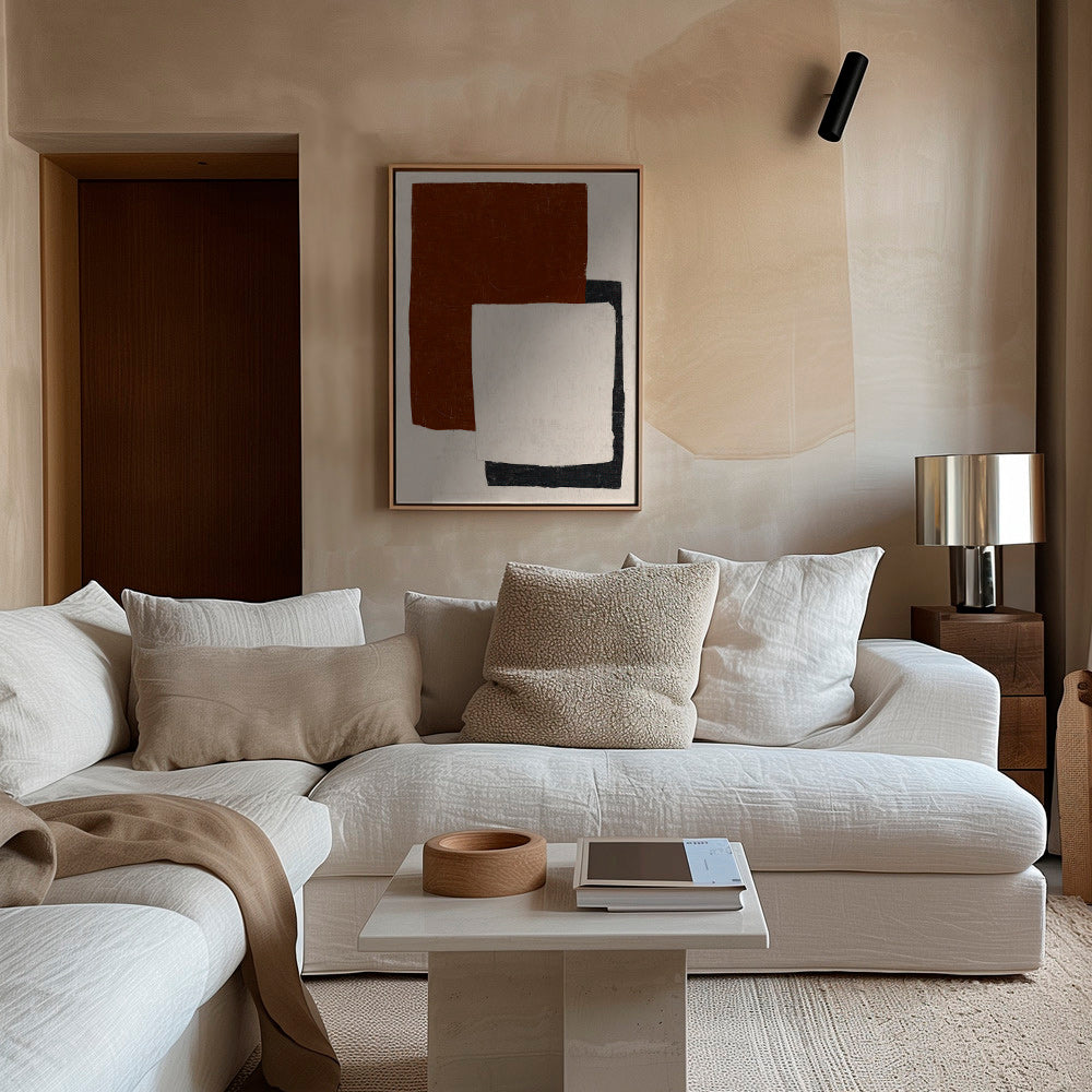 Quadro astratto con blocchi Rust