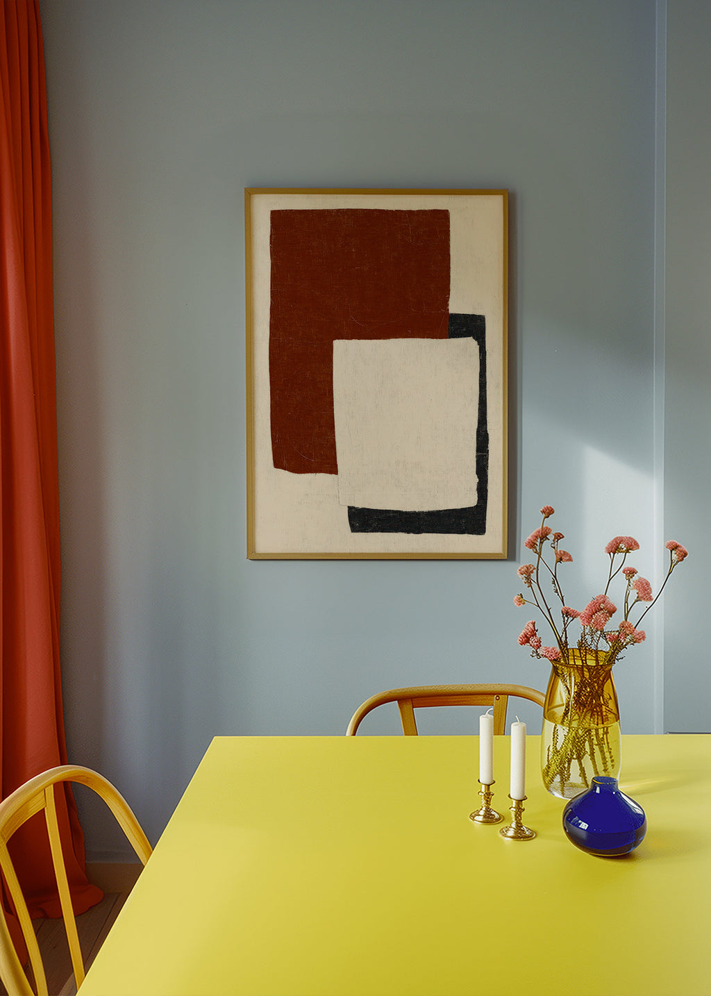 Quadro astratto con blocchi Rust
