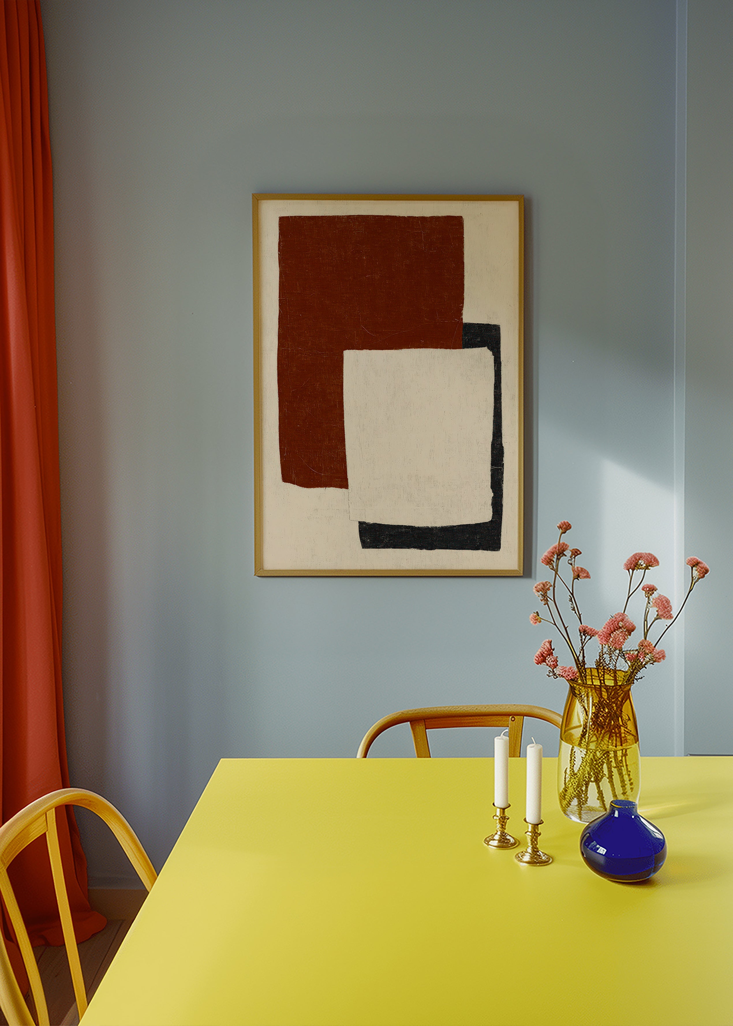 Quadro astratto con blocchi Rust