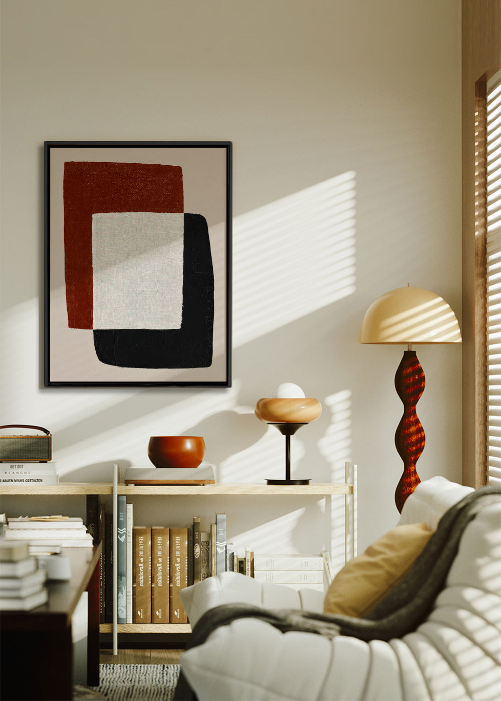 Quadro minimalista con forme sovrapposte