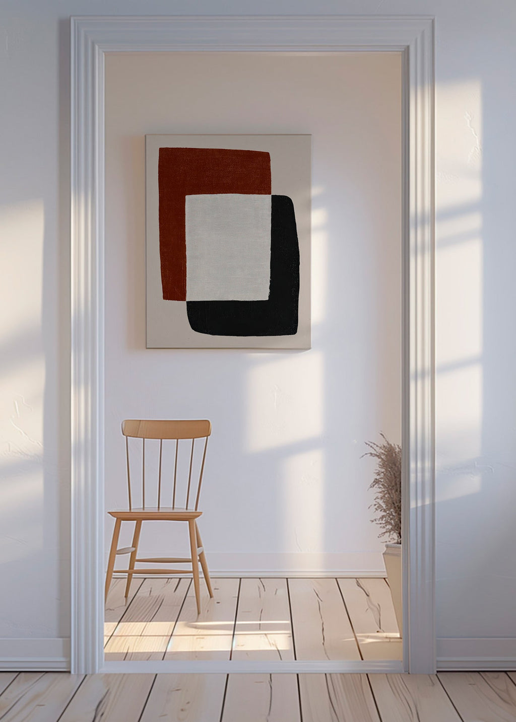 Quadro minimalista con forme sovrapposte