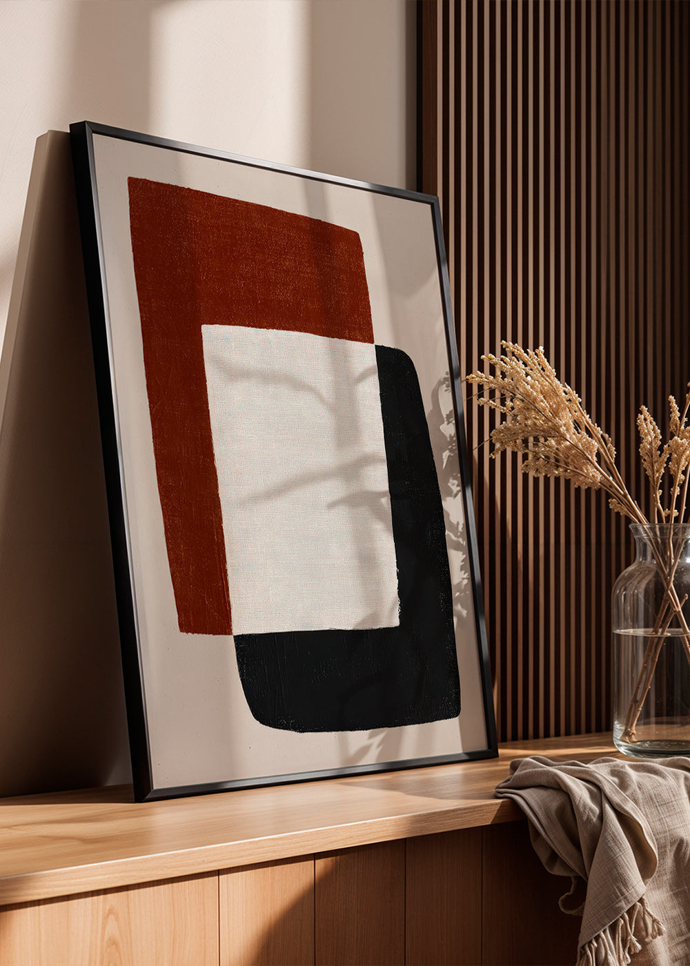 Quadro minimalista con forme sovrapposte