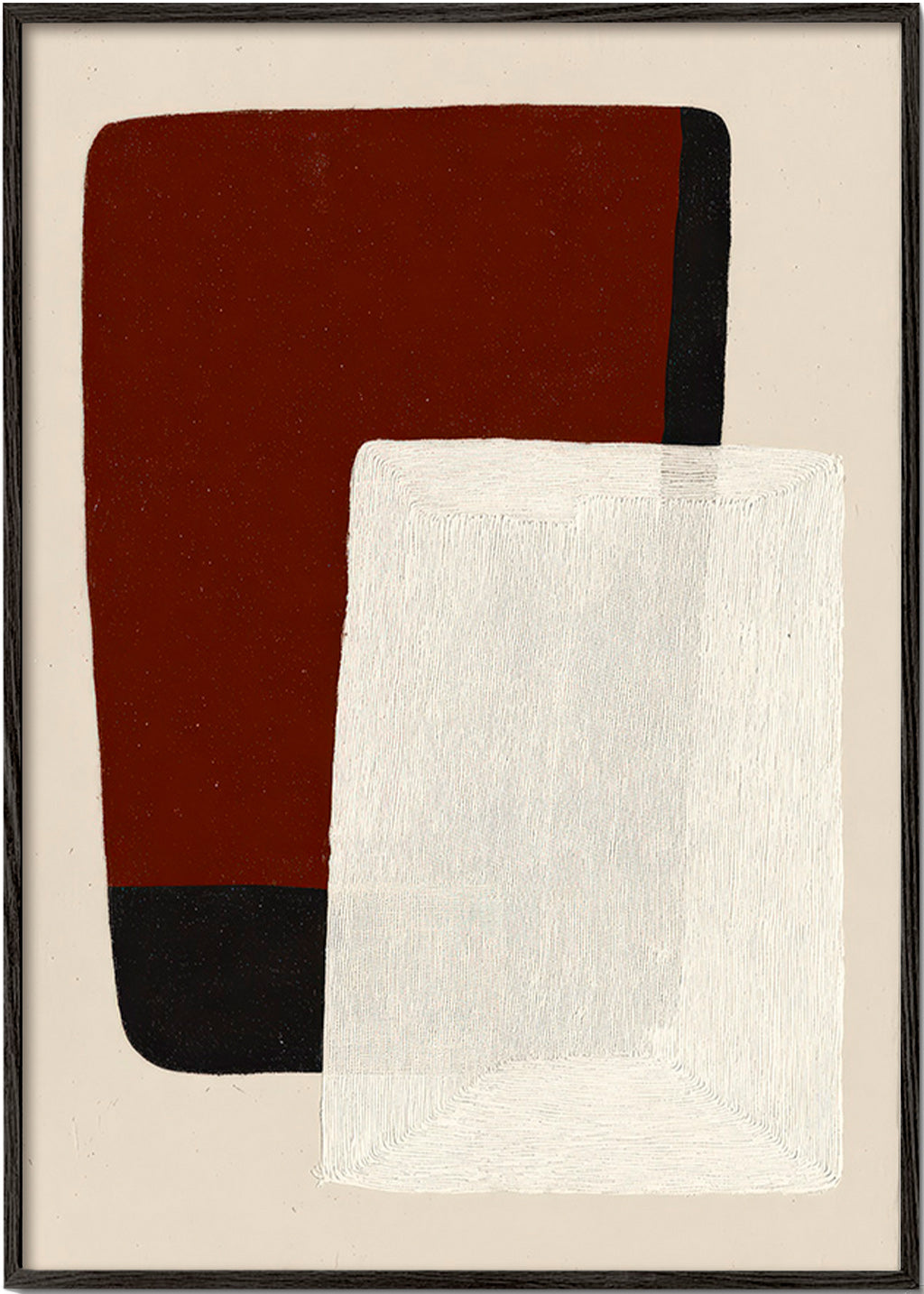 Quadro astratto blocchi terra e bianco