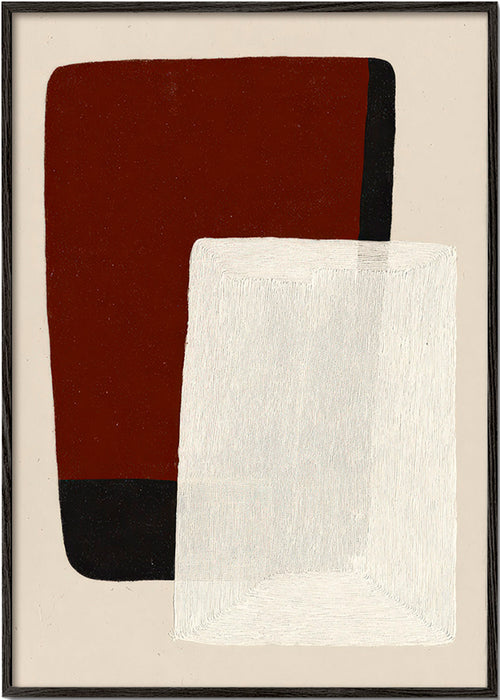 Quadro astratto blocchi terra e bianco