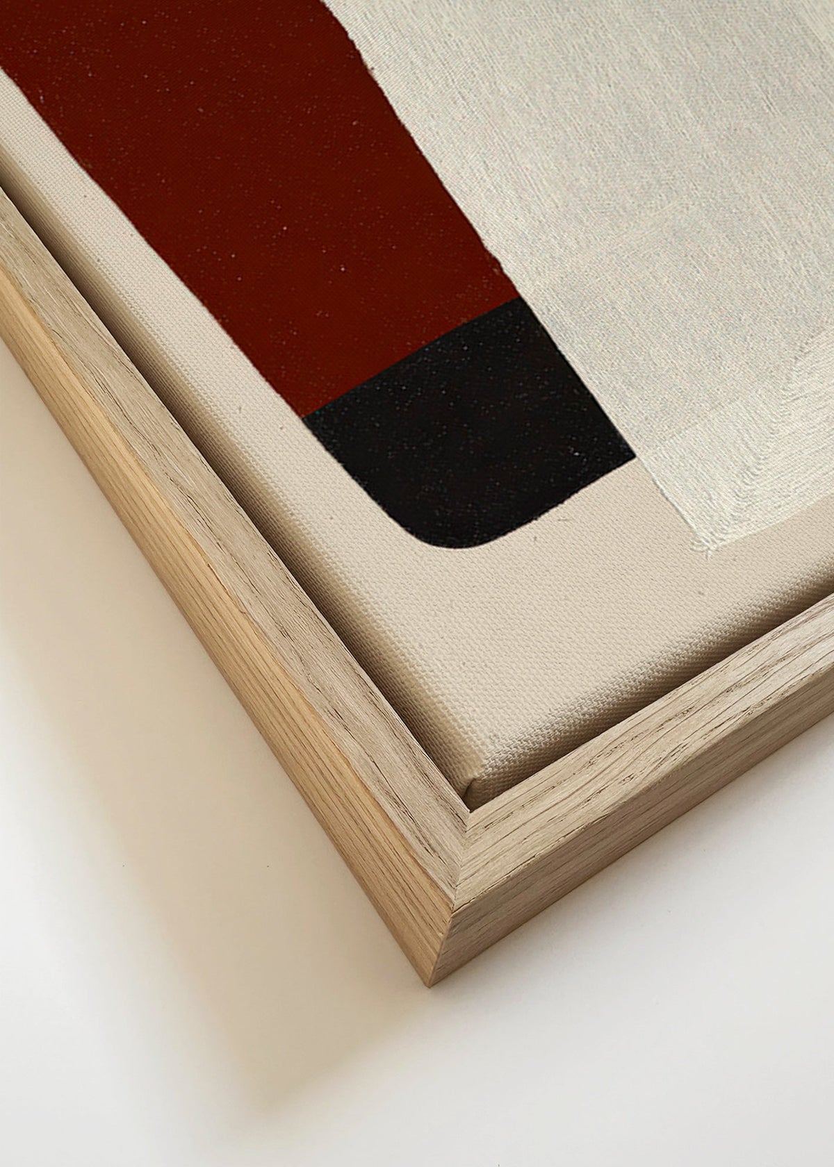 Quadro astratto blocchi terra e bianco