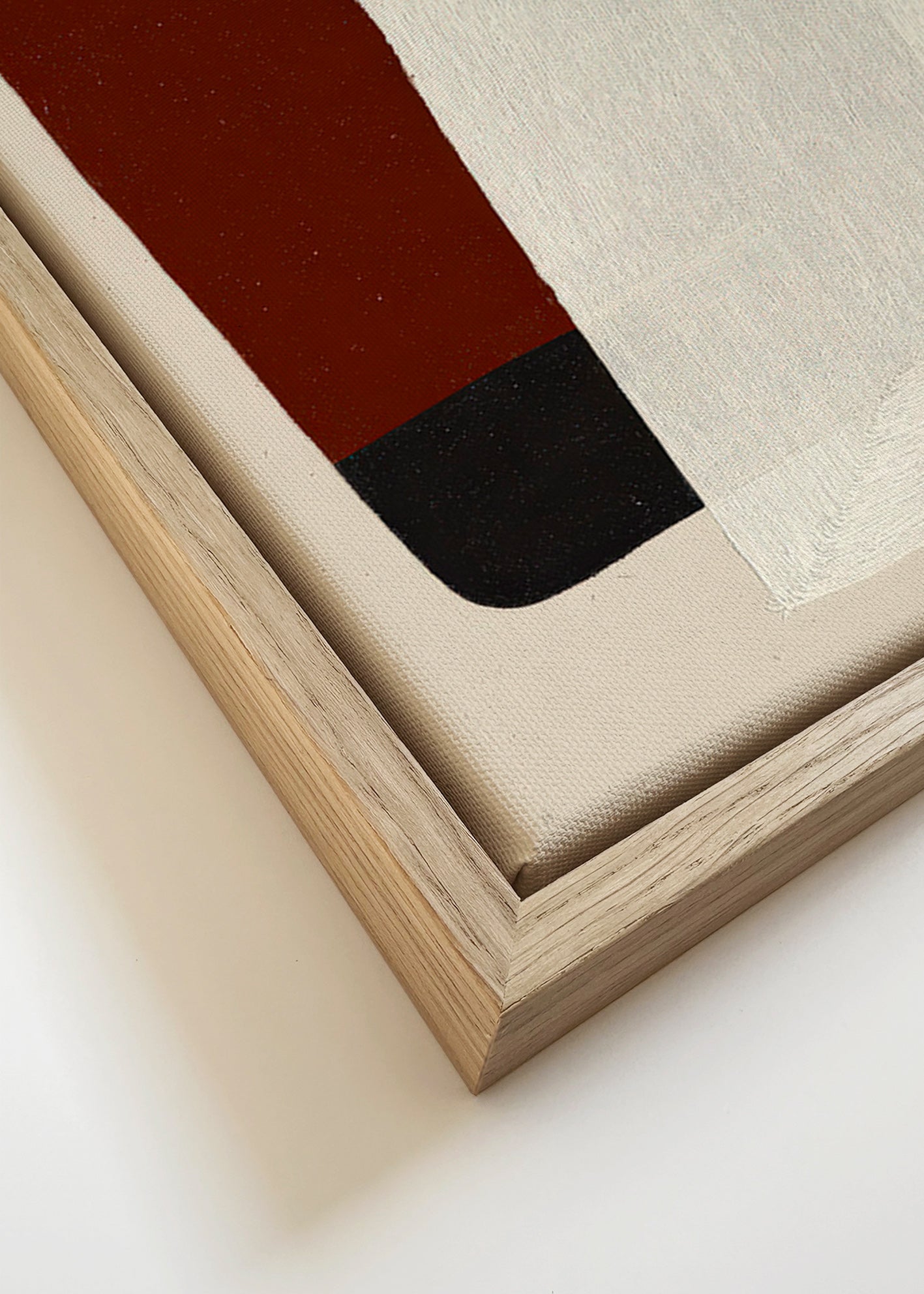 Quadro astratto blocchi terra e bianco