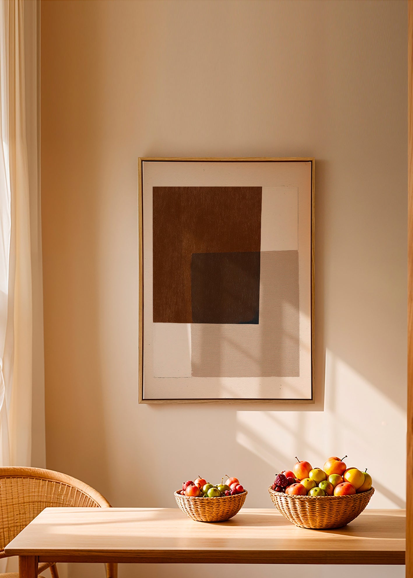 Design minimal con blocchi terrosi sovrapposti