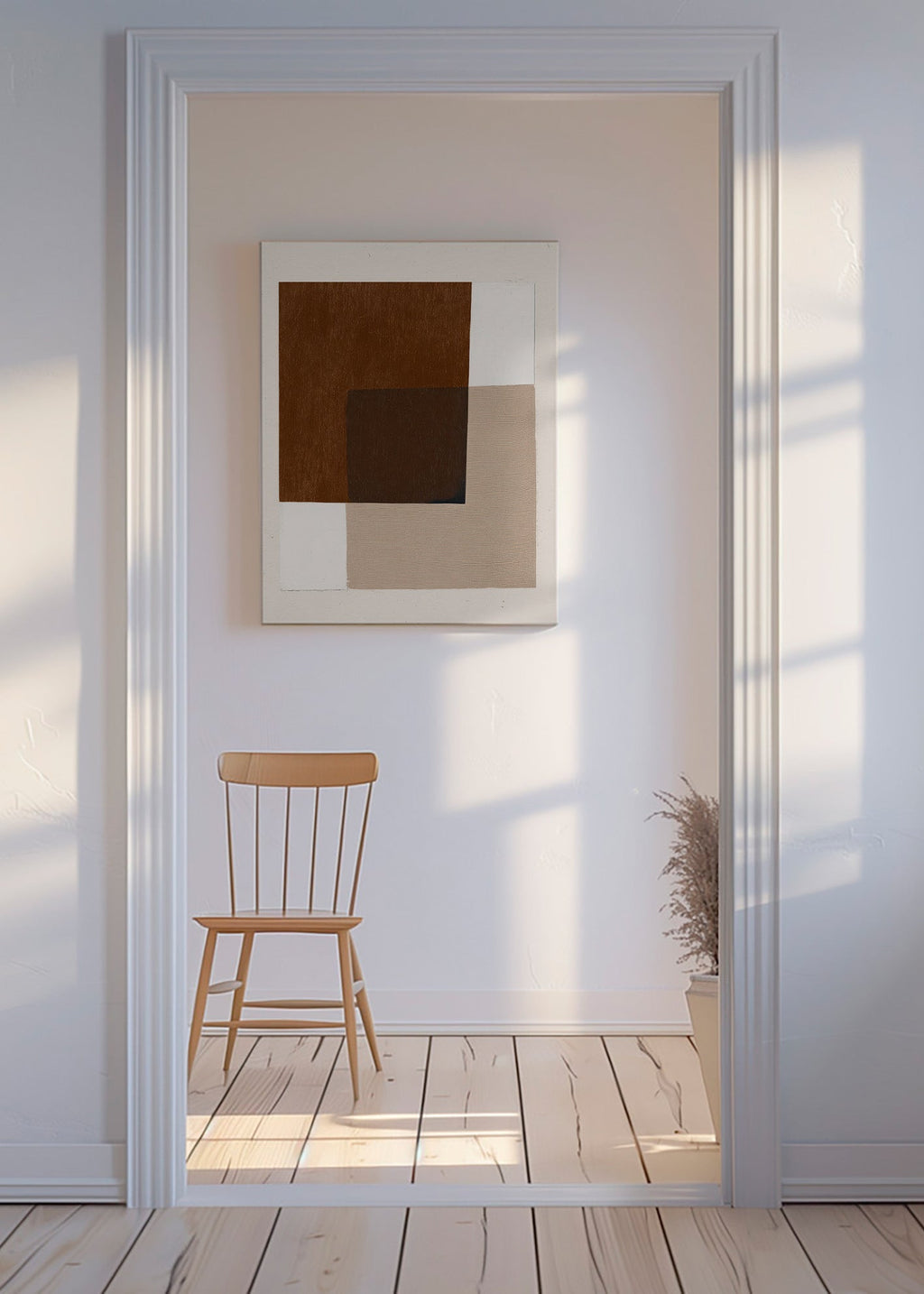 Design minimal con blocchi terrosi sovrapposti