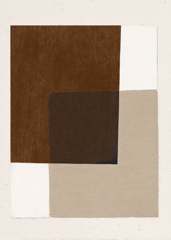Design minimal con blocchi terrosi sovrapposti