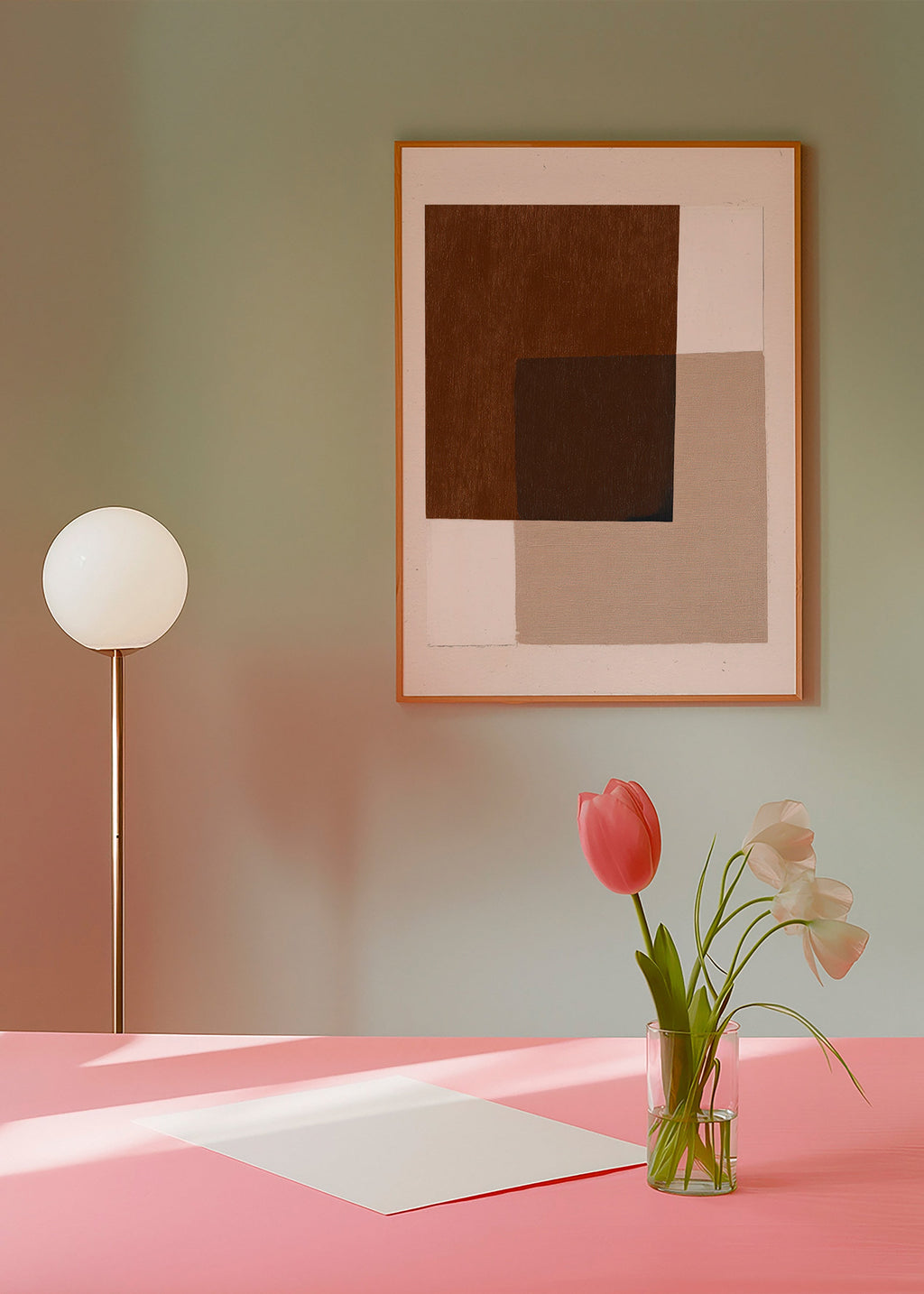Design minimal con blocchi terrosi sovrapposti
