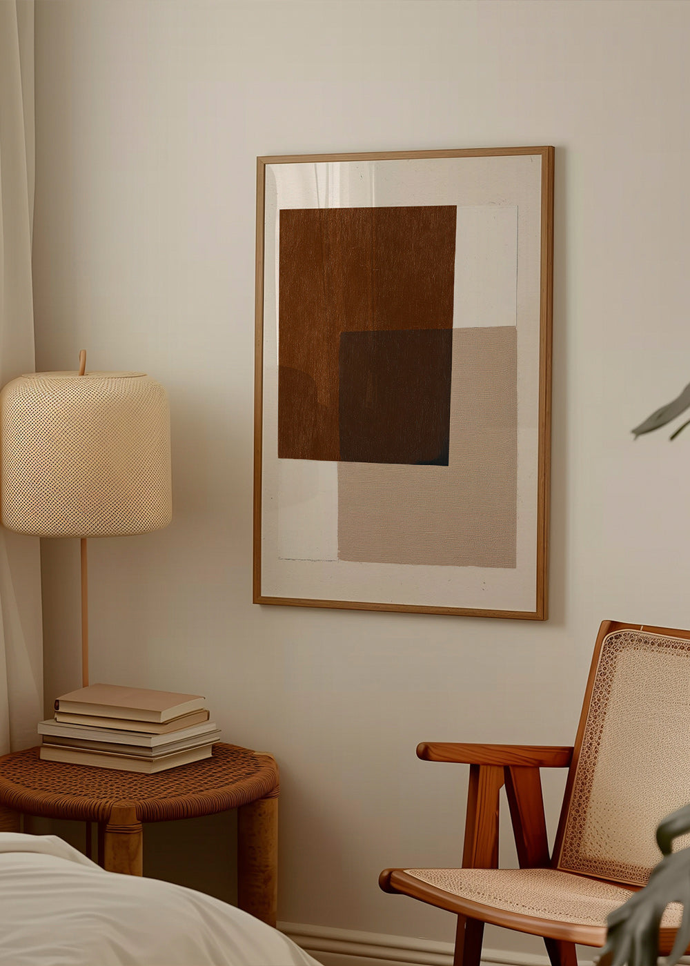 Design minimal con blocchi terrosi sovrapposti