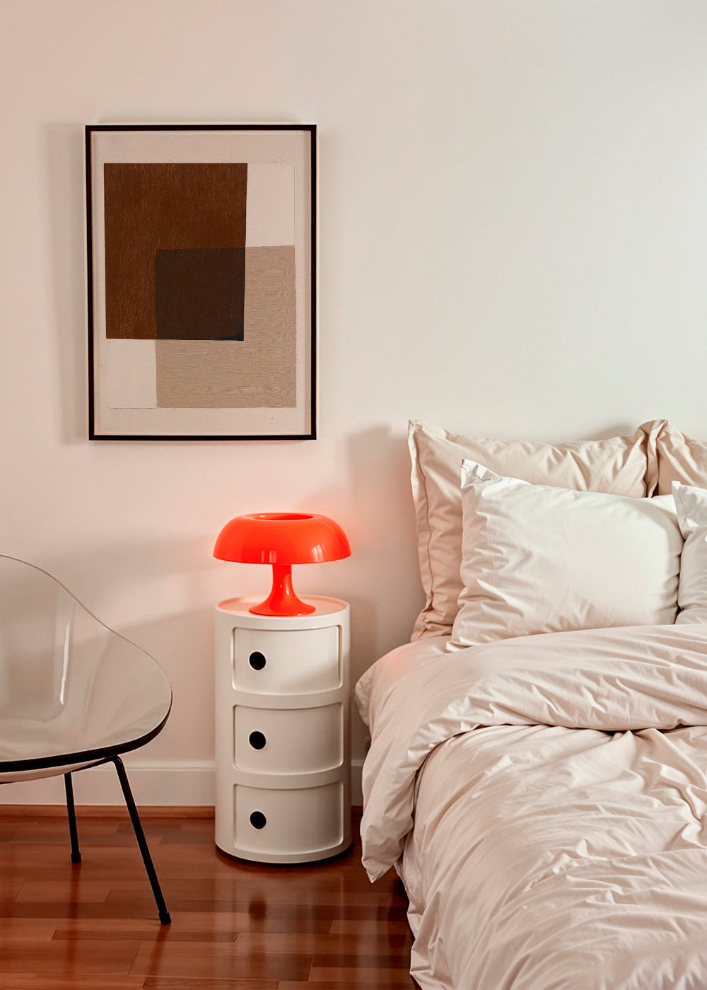 Design minimal con blocchi terrosi sovrapposti