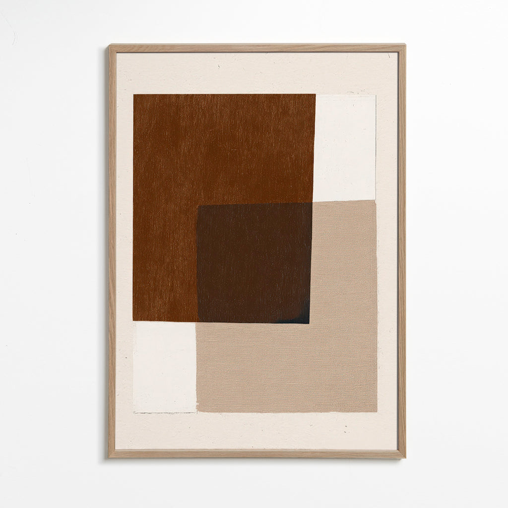 Design minimal con blocchi terrosi sovrapposti