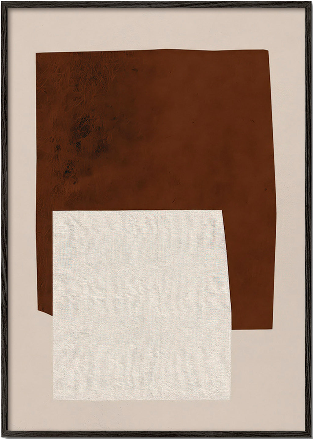 Design minimalista con forme marroni e crema