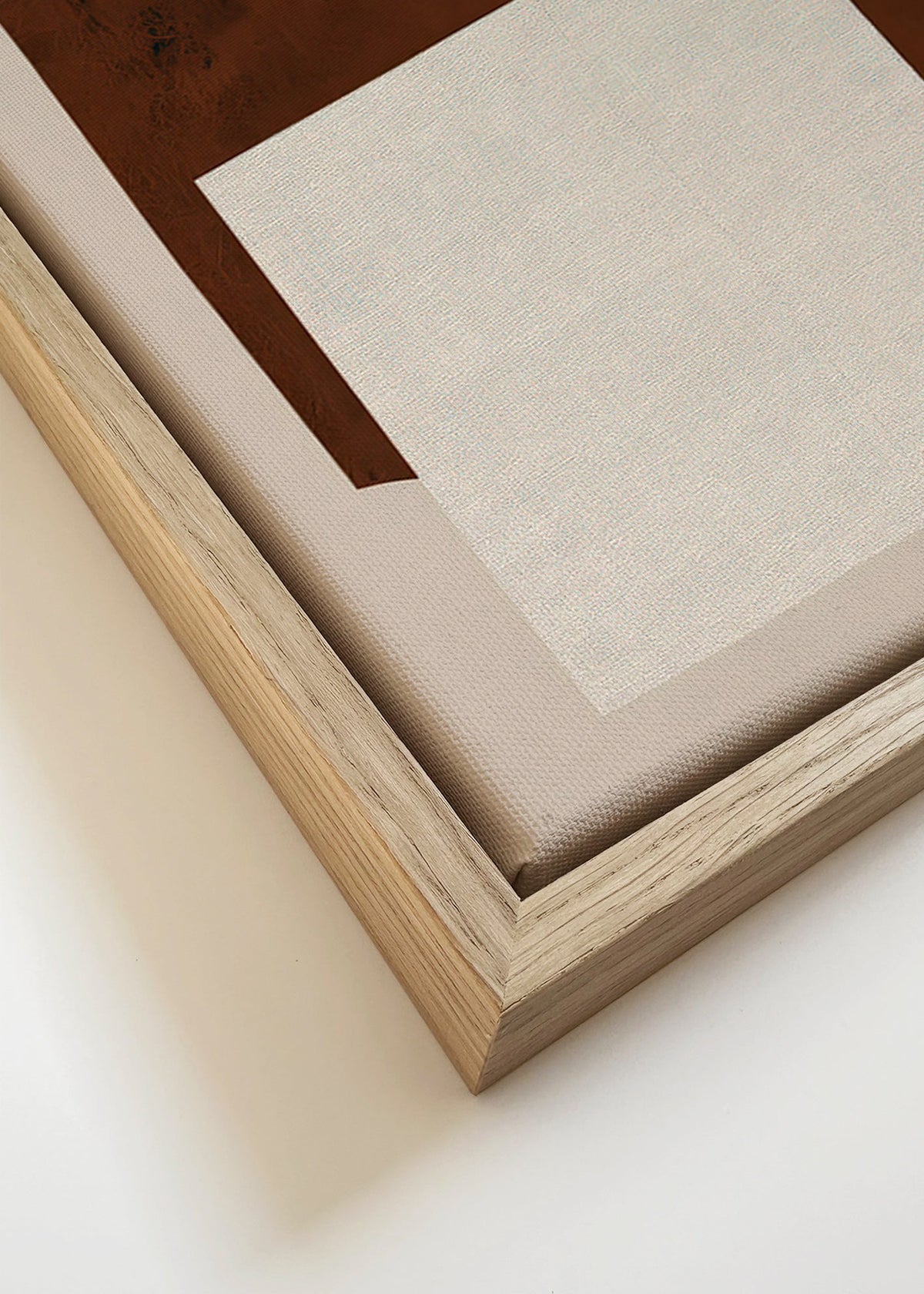 Design minimalista con forme marroni e crema