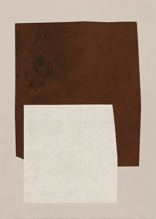 Design minimalista con forme marroni e crema
