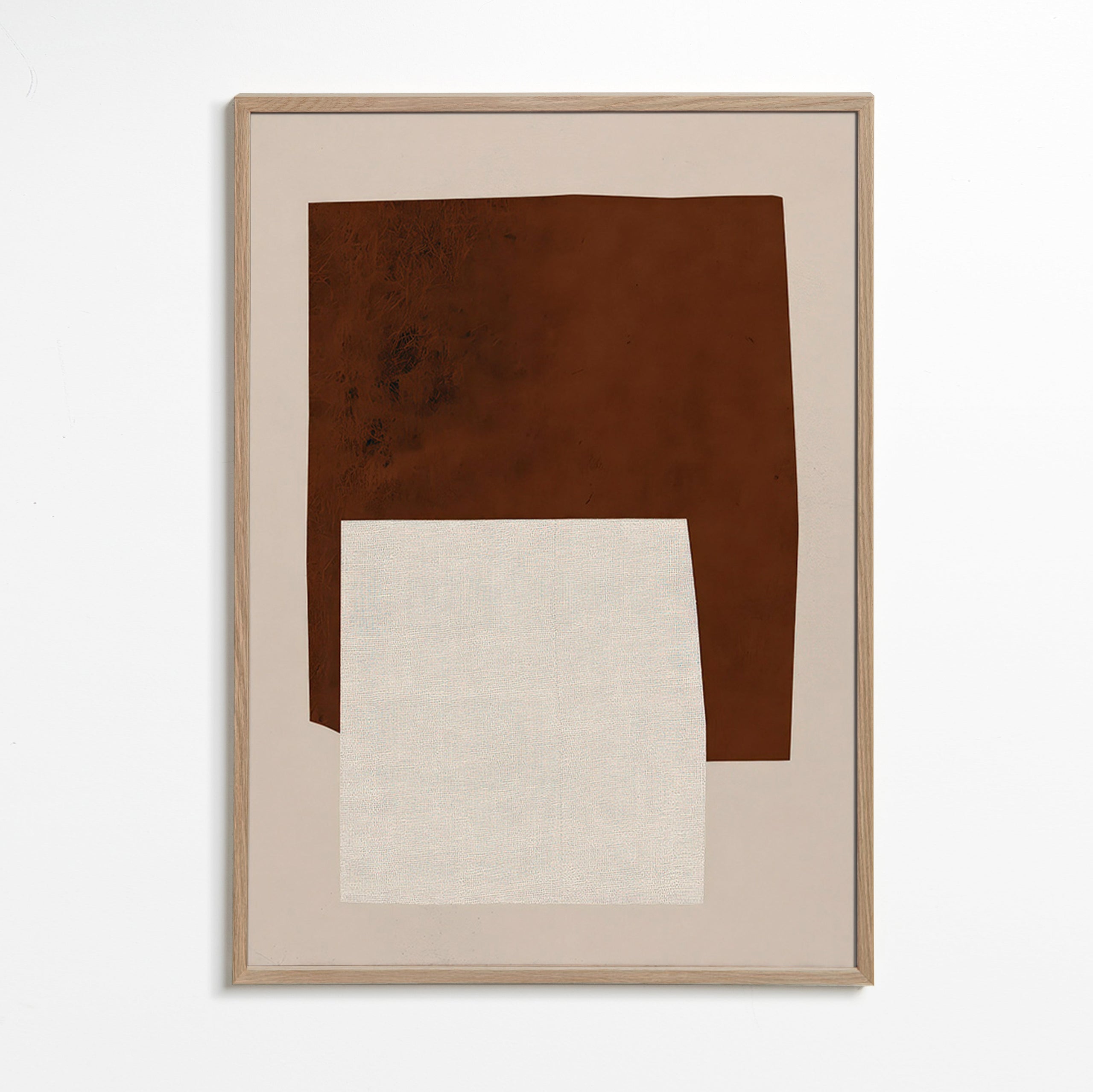 Design minimalista con forme marroni e crema
