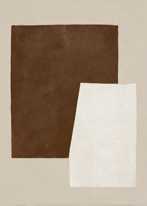 Quadro astratto con texture marrone e crema