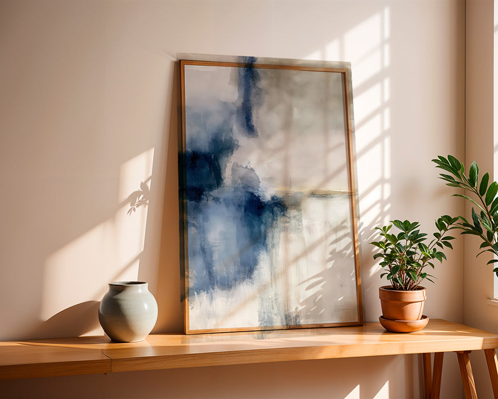 Quadro astratto Nebbia blu