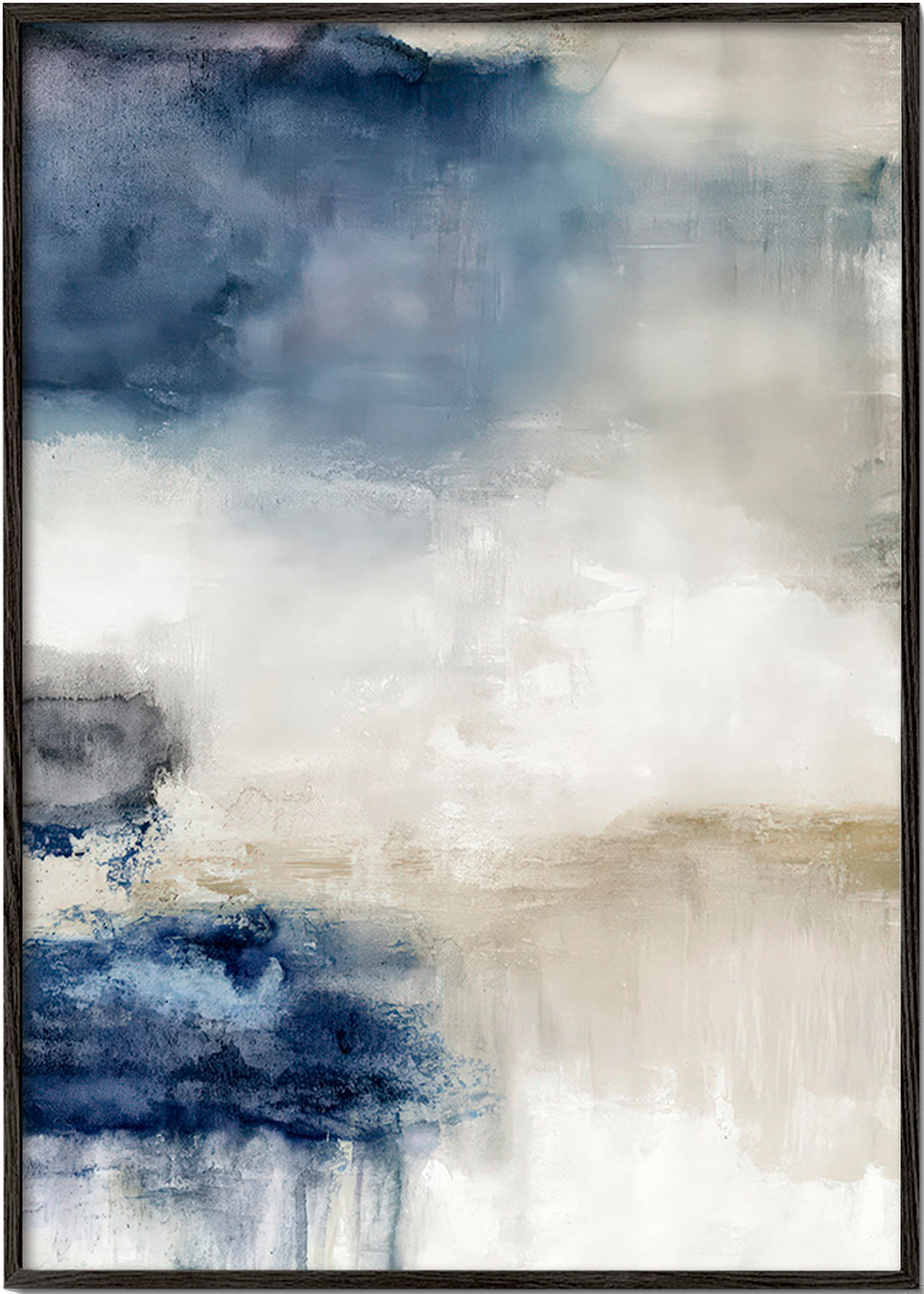 Quadro astratto blu e beige