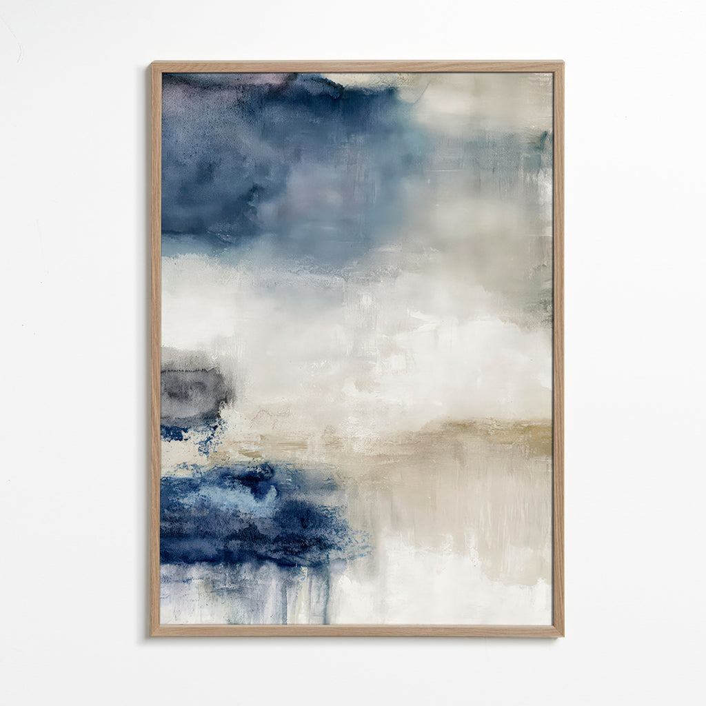 Quadro astratto blu e beige